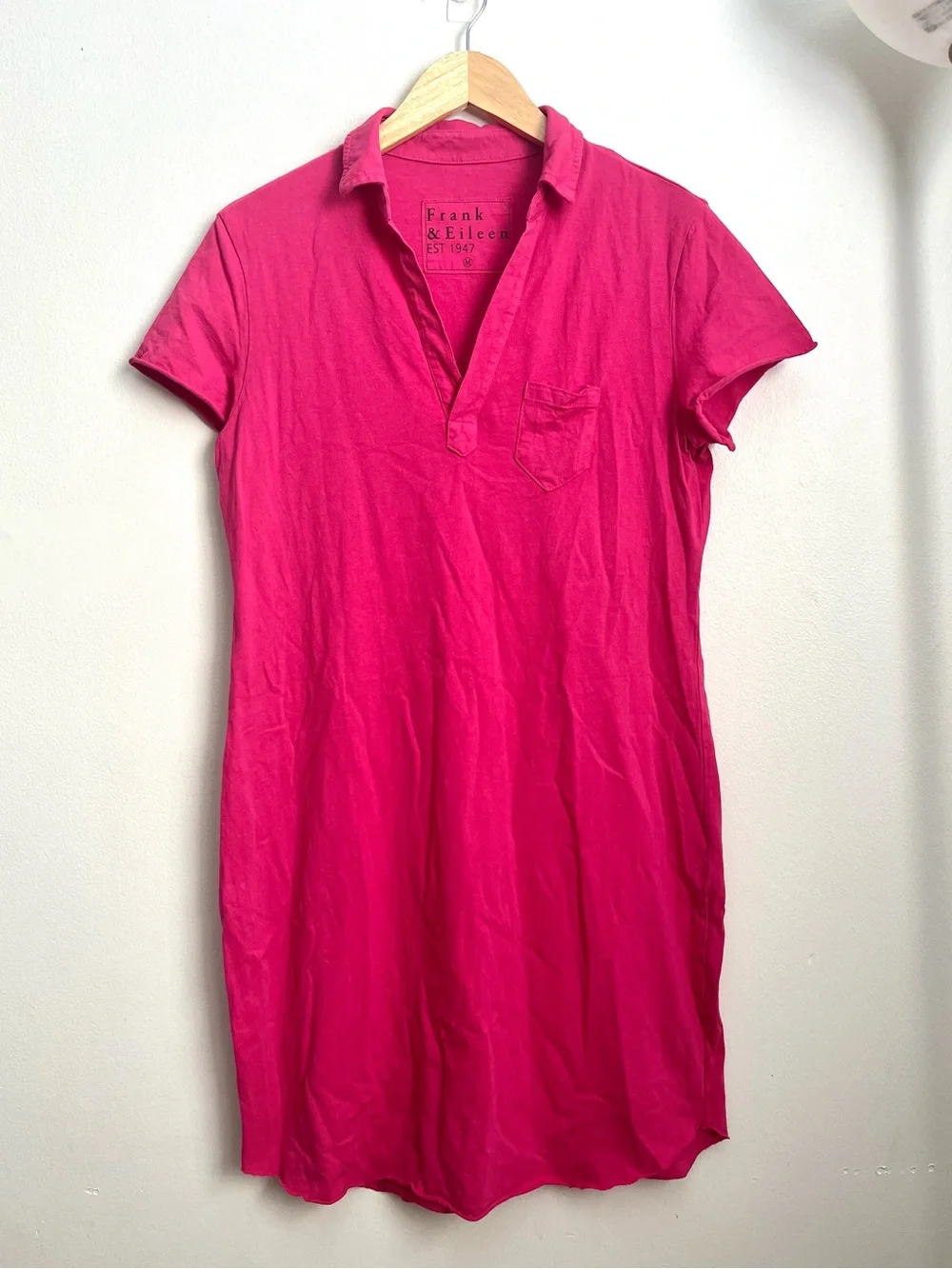 Frank & Eileen Lauren Polo Dress Heritage Jersey Hot Pink Magenta - Picture 2 of 9